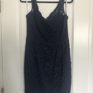 David’s Bridal Navy Short Bridesmaid Dress Size 10